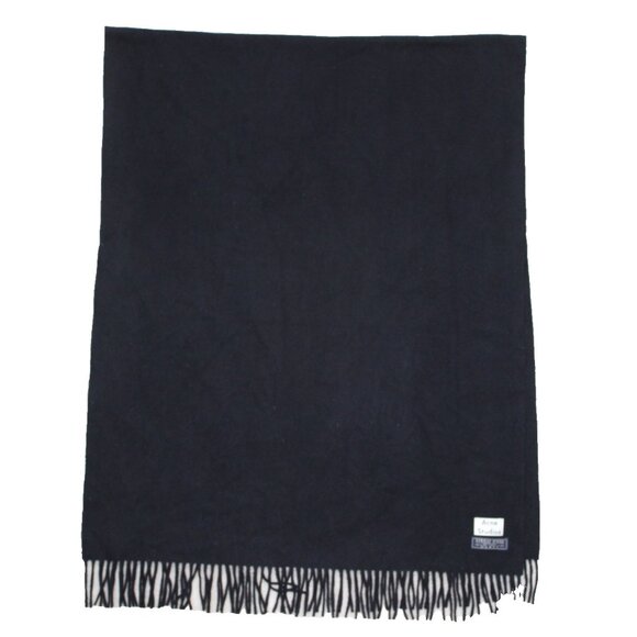 ACNE STUDIOS Tippet Virgin Wool Womens Mens Black Tassle Scarf Shawl 71"x 28" - Picture 4 of 6